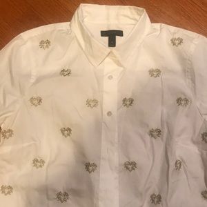 T shirt with gold hearts
